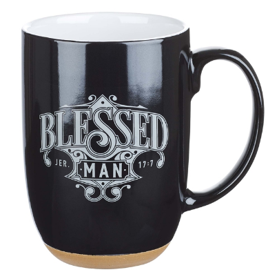 Tall Black Blessed Man Ceramic Coffee Mug