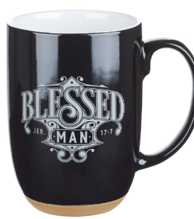Tall Black Blessed Man Ceramic Coffee Mug